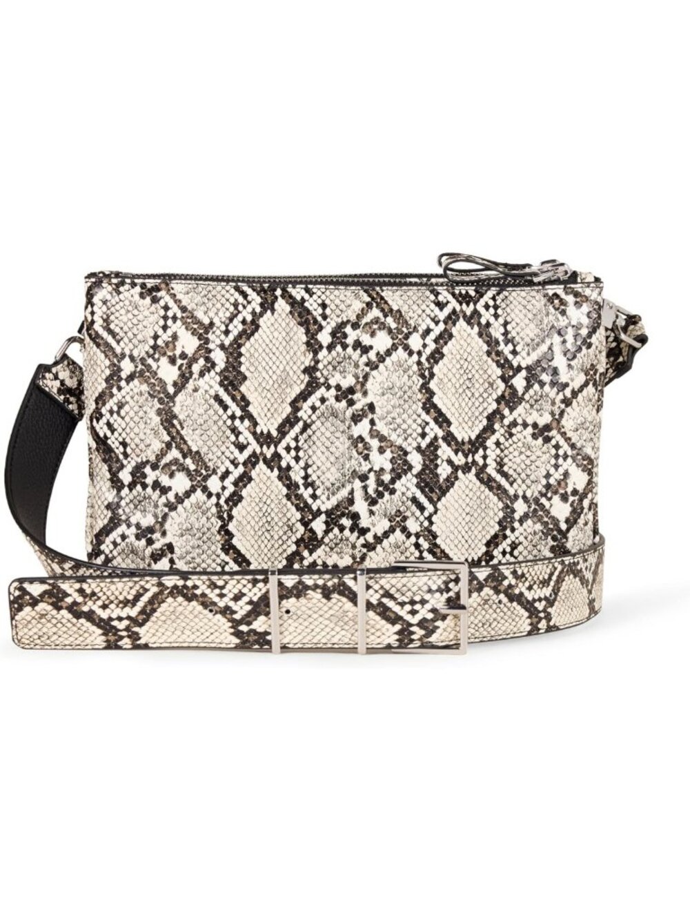 Stylish Minimalist Crossbody Bag with Adjustable Strap - Snake Print, One Size